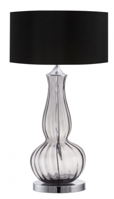 Grey Table Lamps on Fluted Grey Table Lamp   Black Shade   Imperial Lighting
