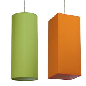 Orange and Green Cylinder Lampshade