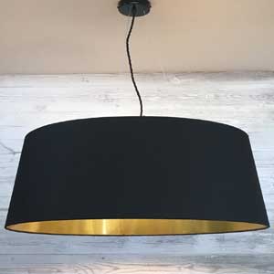 XL Black & Gold Pendant Shade