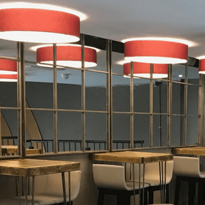 Red extra large flush drum light shade