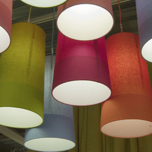 Multicoloured Tall Drum Lamp shade