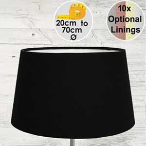 Black French Drum Table Lampshade