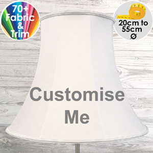 Bell shaped table lamp shade made in your choice of fabric and trim