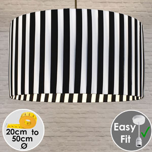 Black and White striped light shade.