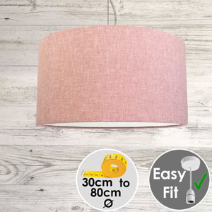 Ceiling lampshade in pink fabric