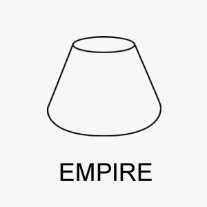 A line drawing of an Empire lampshade, click to browse all bespoke Empire lampshades we make