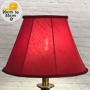 Bespoke traditional empire shape lampshade in Ruby faux silk