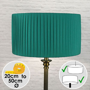 Green Pleated Drum Table Lampshade