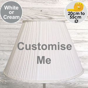 Traditional Empire shaped lamp shade in fine pleated fabric for table lamps