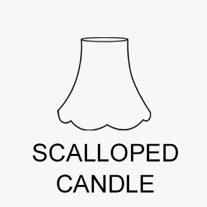 Line drawing of a scalloped candle lampshade click to enter bespoke options