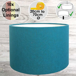 Turquoise Drum Table Lampshade