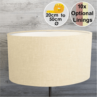 Bespoke oval lampshade in cream linen