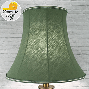 Green linen traditional bell shaped lampshade made bespoke to order