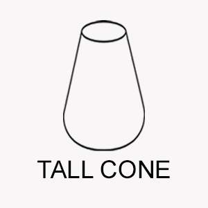 Line drawing of cone lampshade click to enter bespoke lampshade options