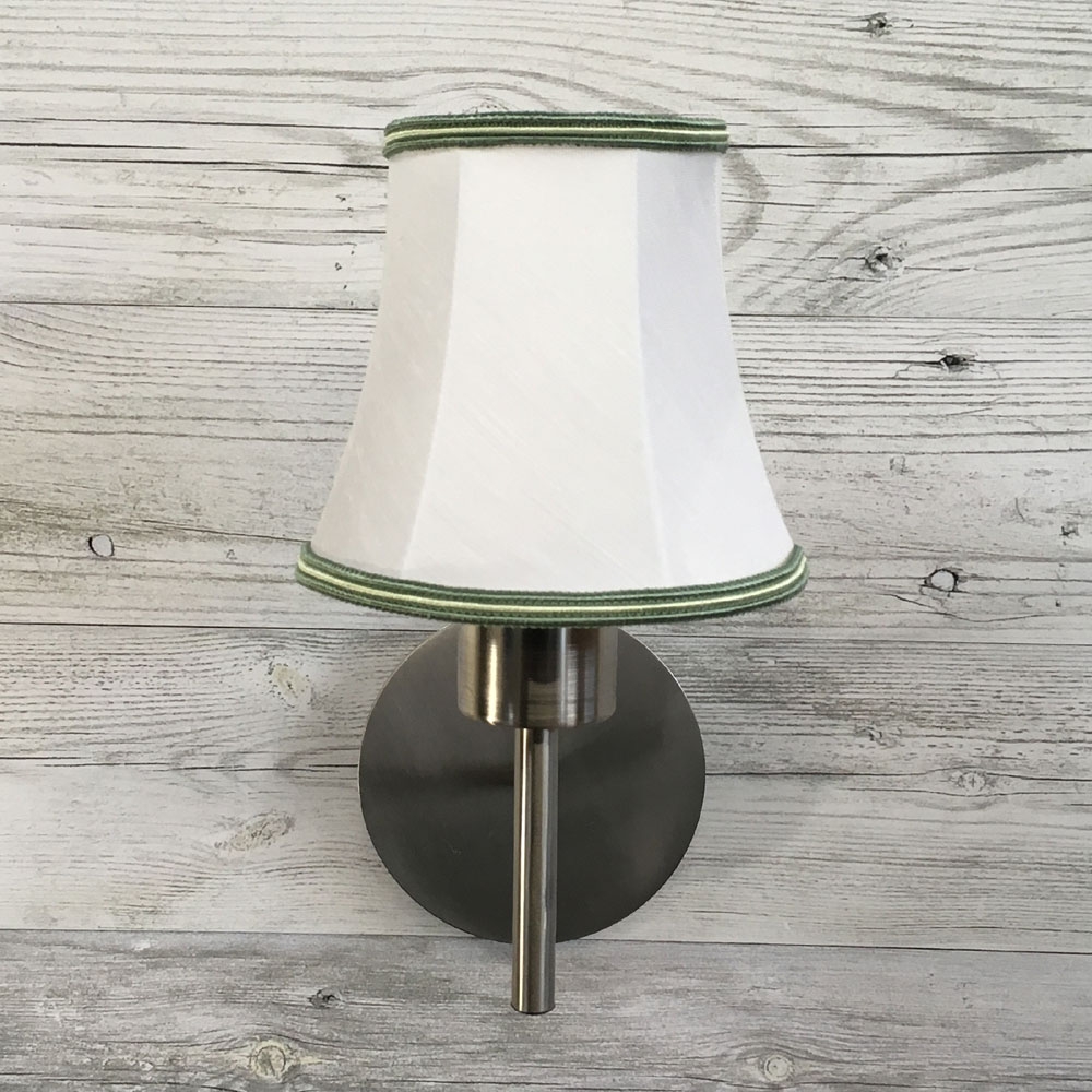 Bowed Candle Shade White & Green