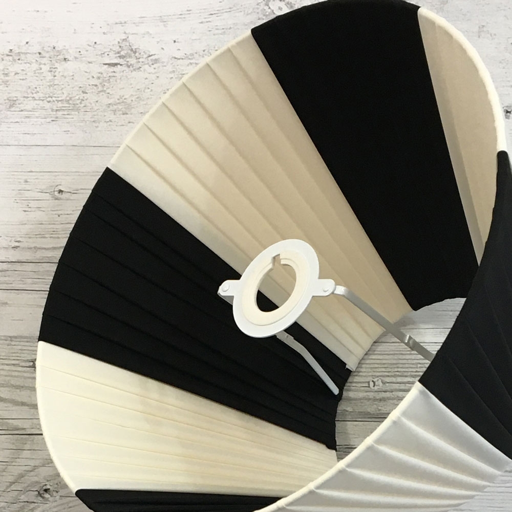 Black and Cream Pleated Lampshade