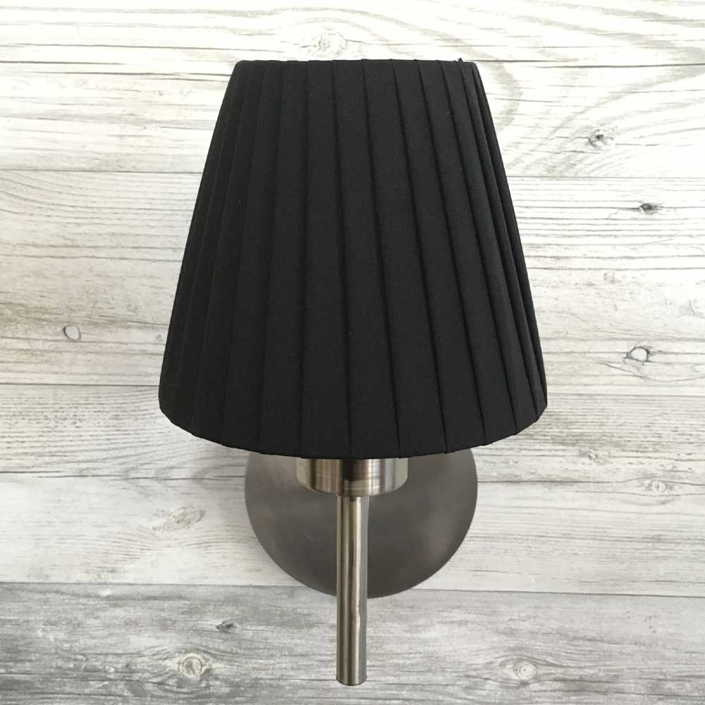 Black Pleated Clip on Candle Shade 