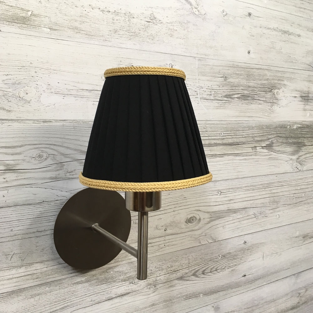 Pleated Candle Shade Black & Gold