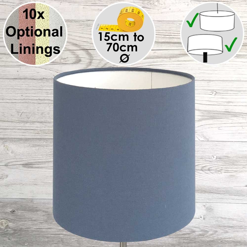Tall Drum Lampshade Blue