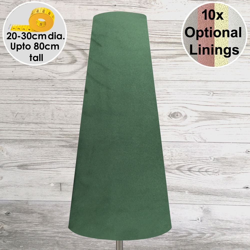 Dark Green Velvet Tall Cone Lampshade