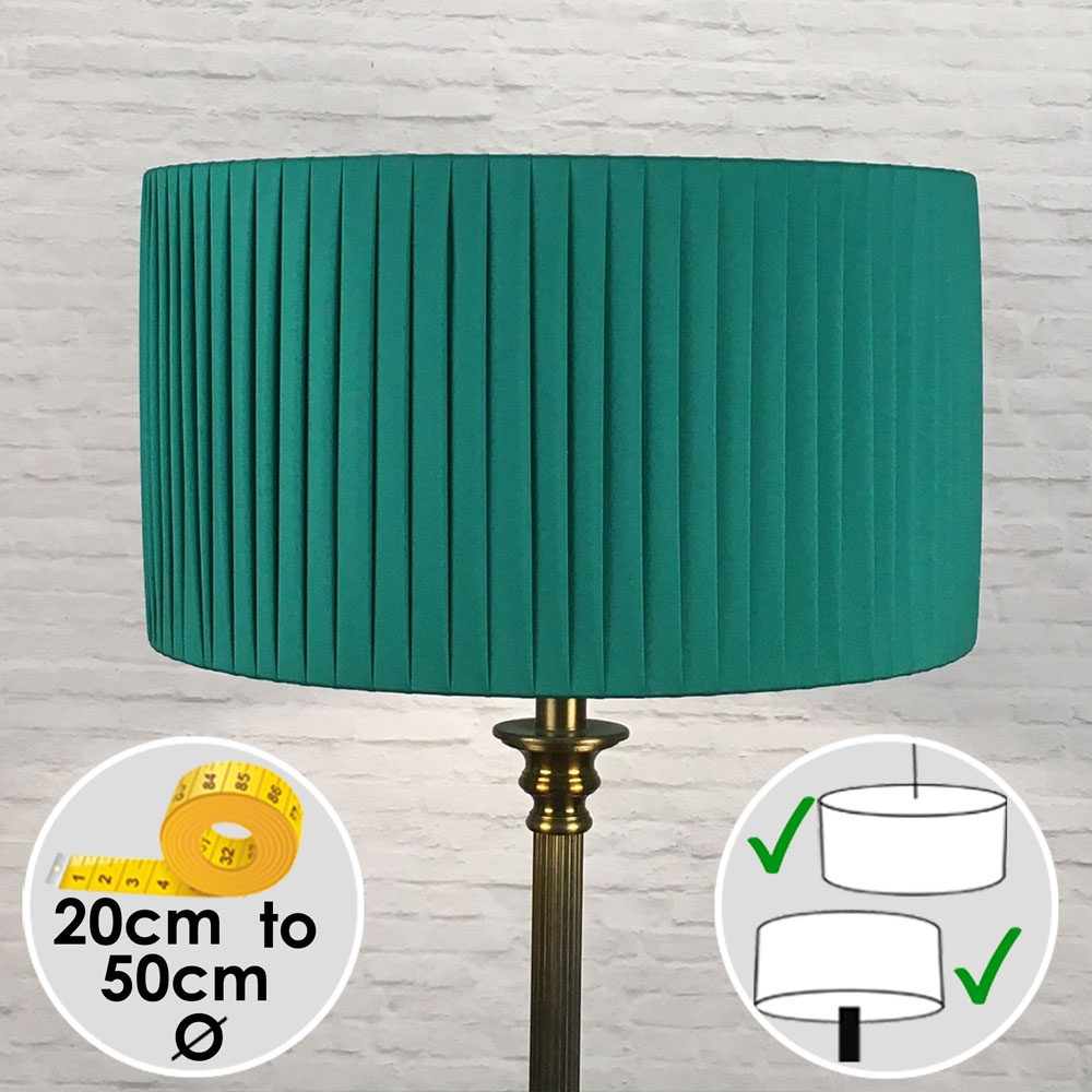 Green Pleated Drum Lampshade