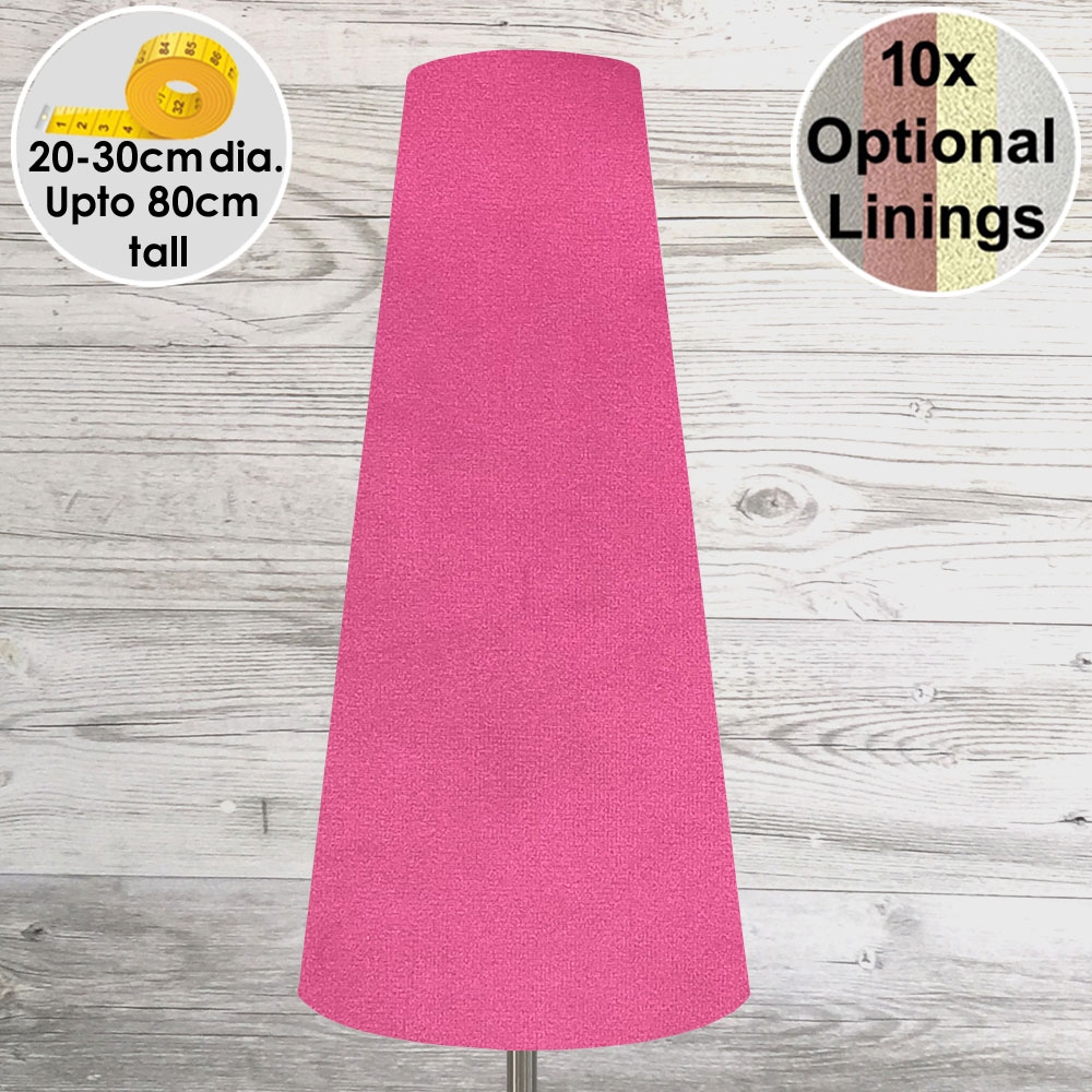 Hot Pink Velvet Tall Cone Lampshade