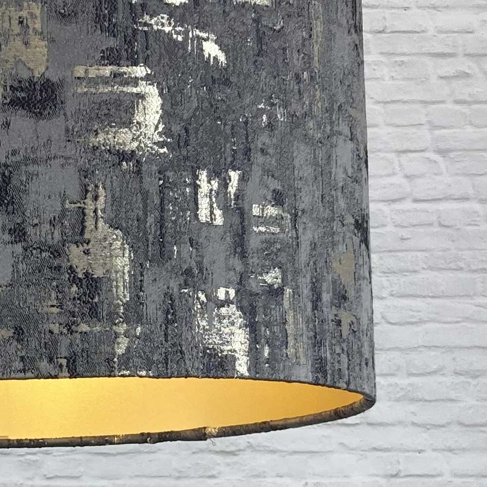 Luxe Drum Shade Charcoal & Gold