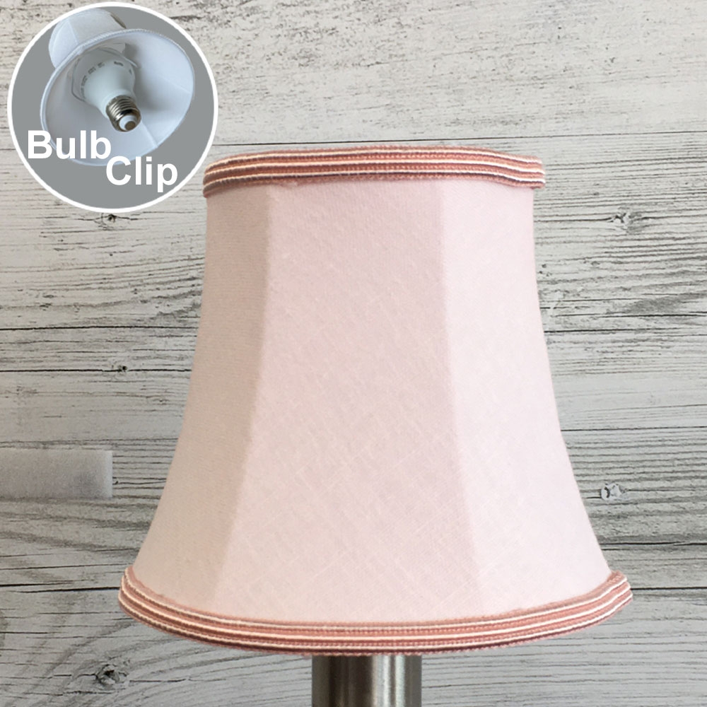 Pale Pink Clip on Lampshade