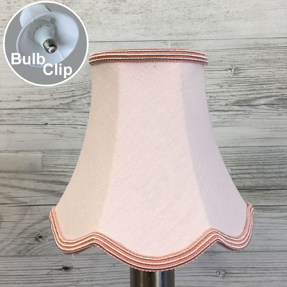 Pale Pink Scalloped Candle Shade