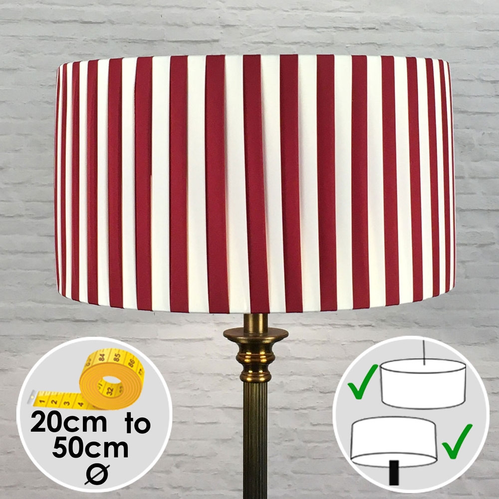 Red and Cream Striped Lampshade