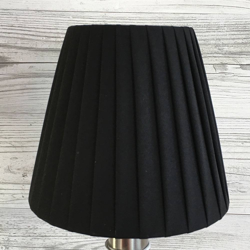 Black Pleated Clip on Candle Shade 