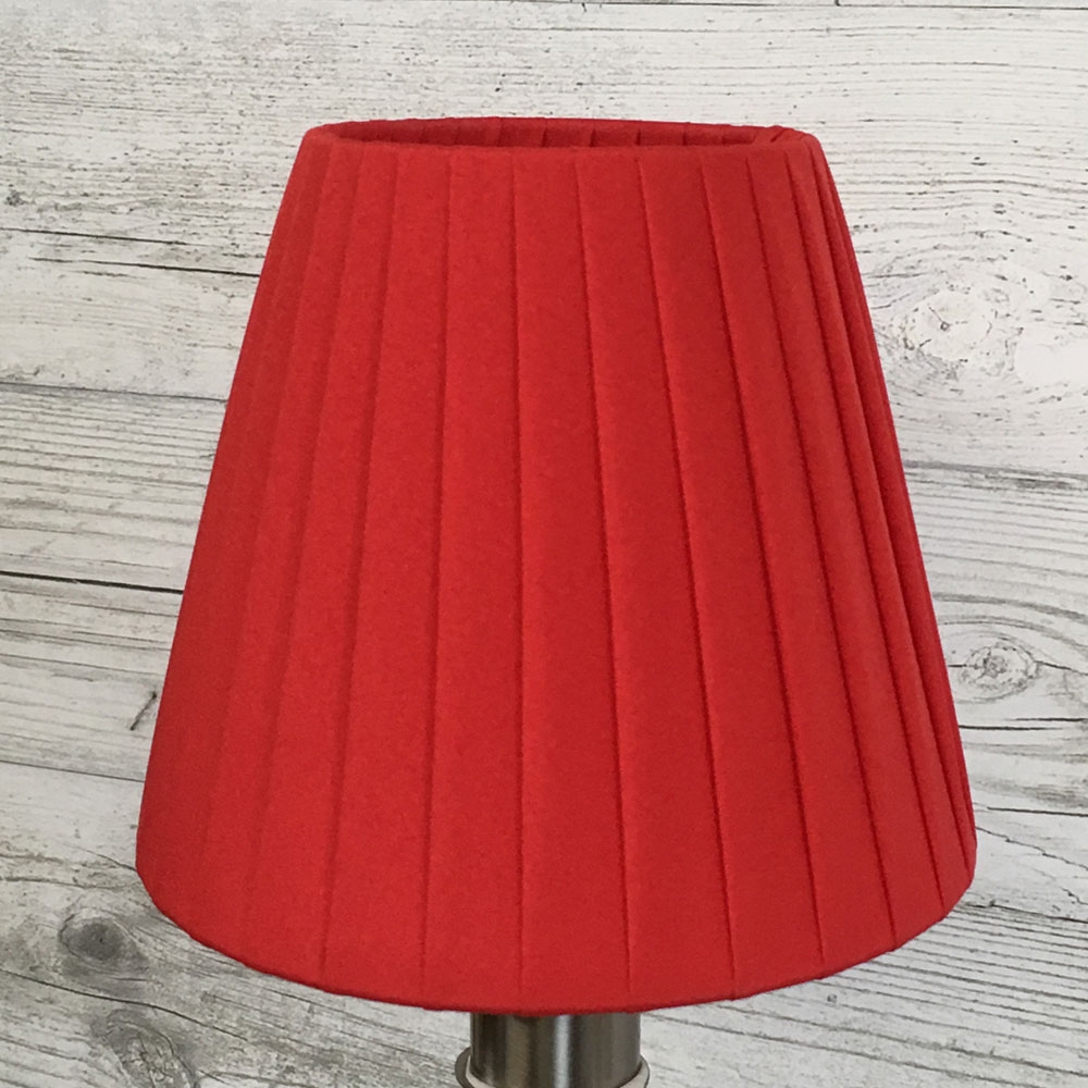 Red Pleated Candle Clip Lampshade