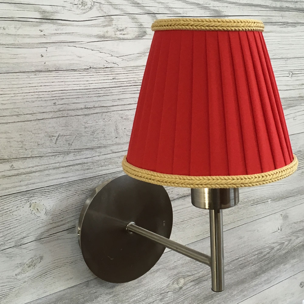 Pleated Candle Shade Red & Gold