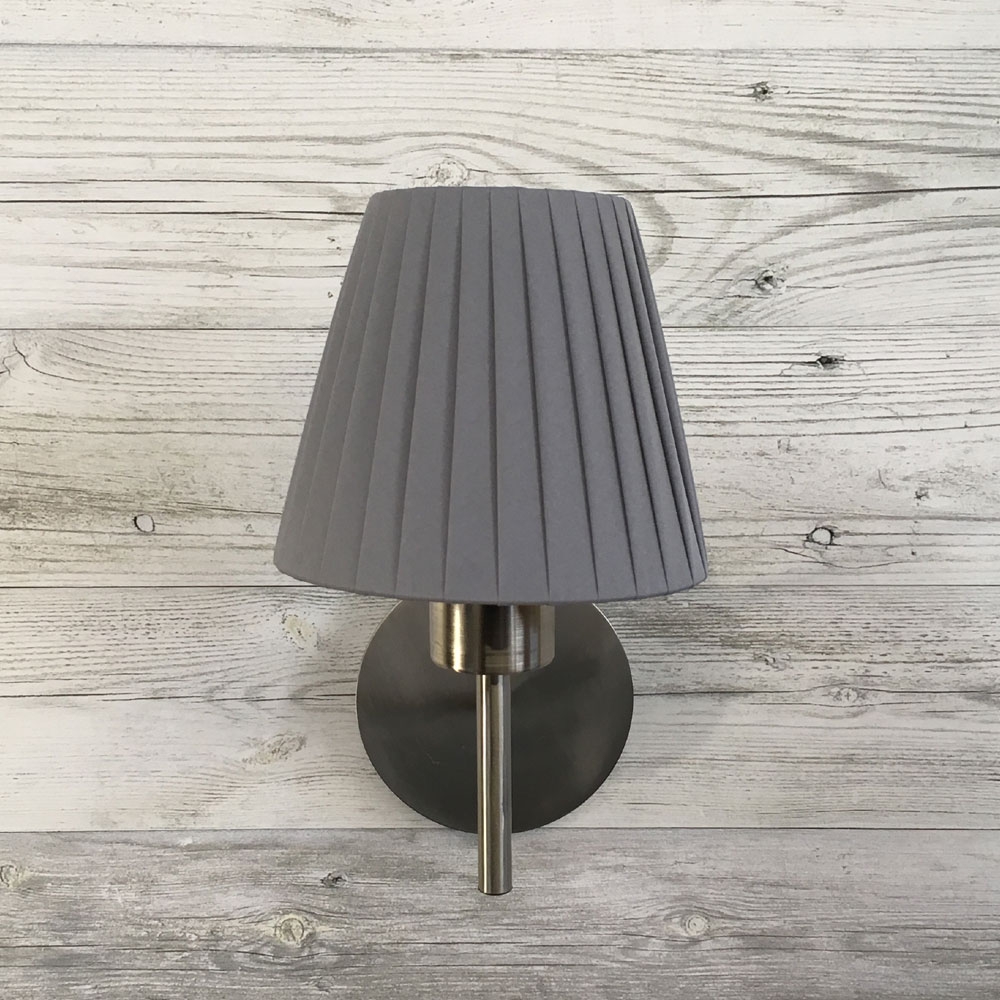 Grey Pleated Candle Lampshade
