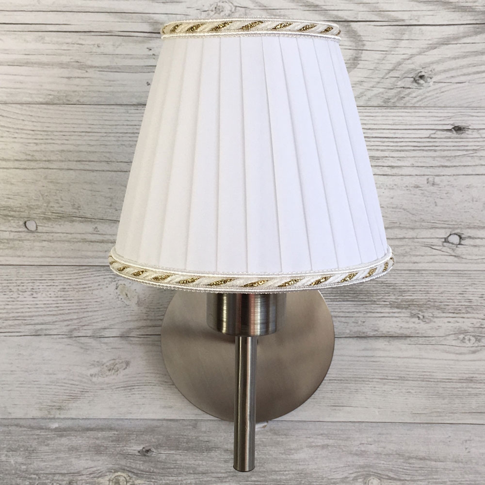 Pleated Candle Shade White & Gold