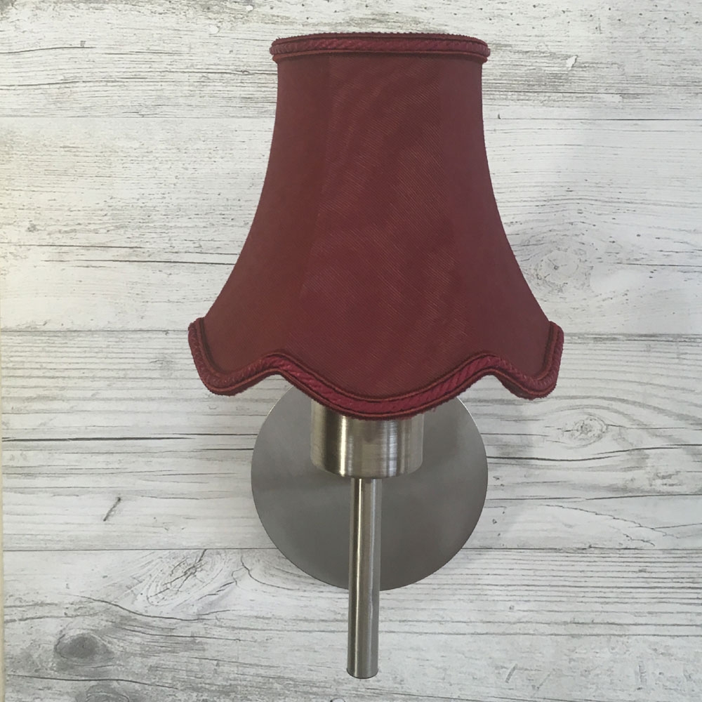 Scalloped Bowed Candle Burgundy  