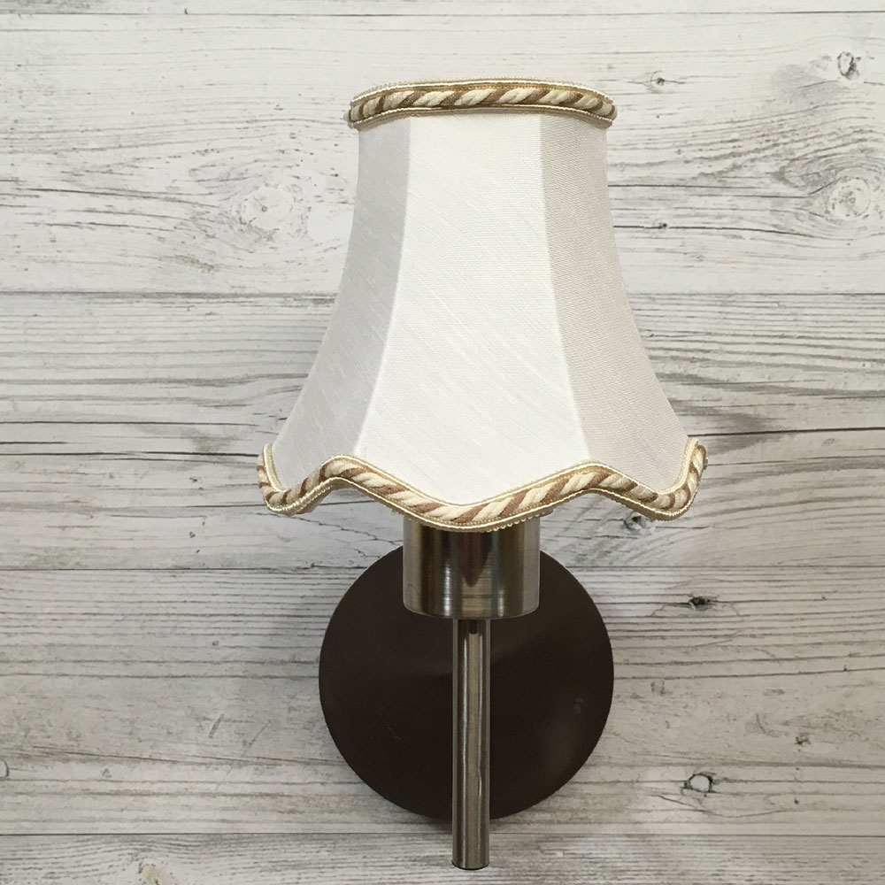 Scalloped Candle Shade White & Fawn