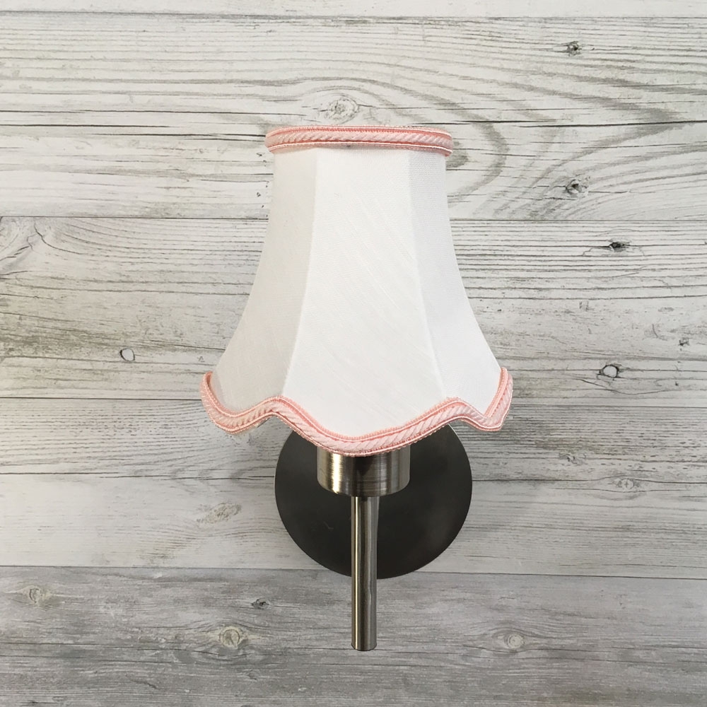 Scalloped Candle Shade White & Pink