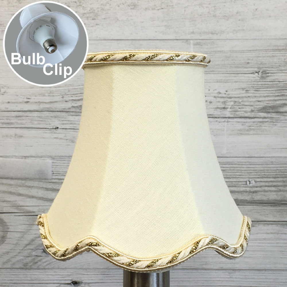 Scalloped Candle Shade Cream & Gold