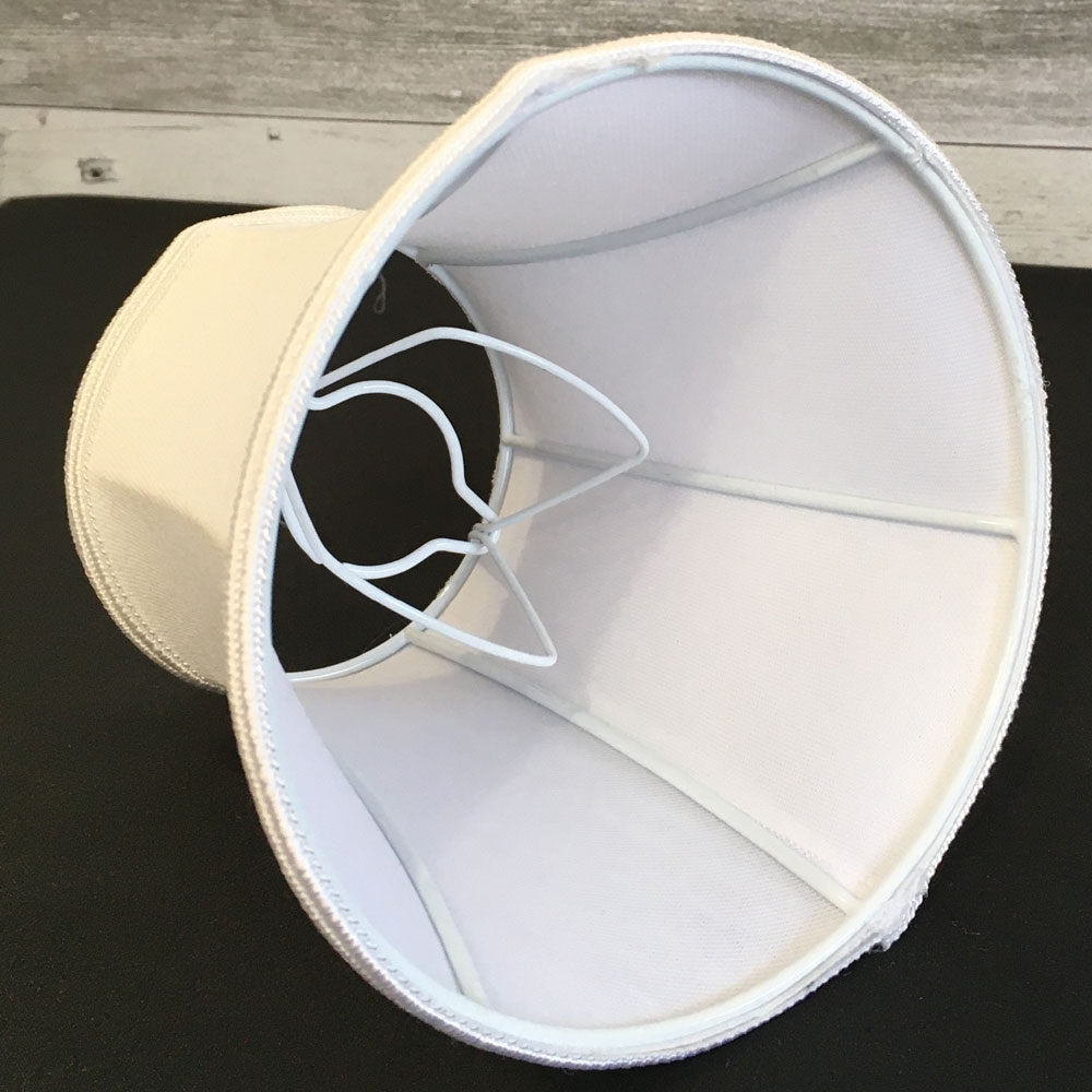 White Bowed Clip on Lampshade
