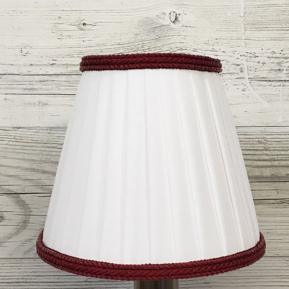 Pleated Candle White & Burgundy