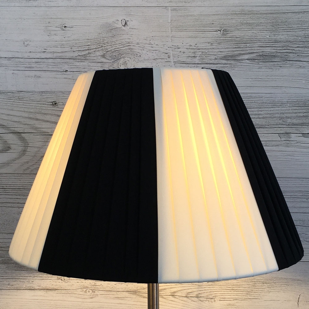 Black and Cream Pleated Lampshade