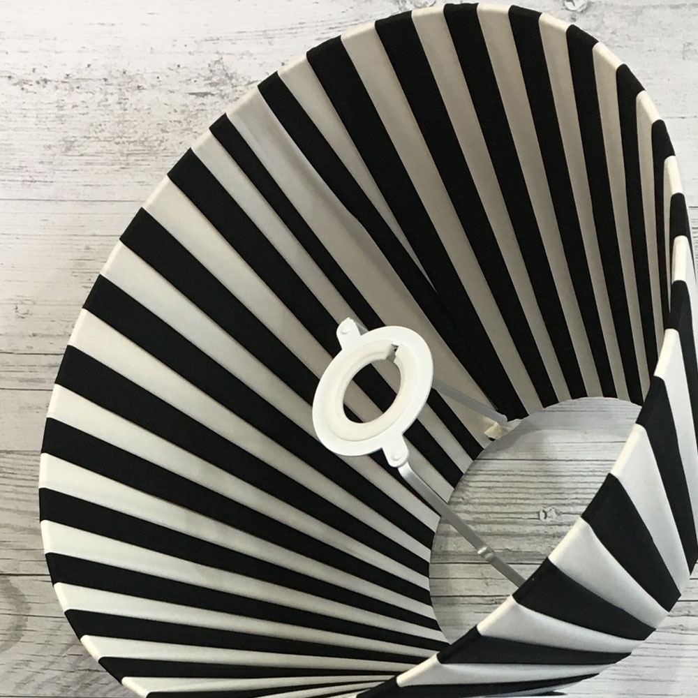 Black and White Pleated Lampshade
