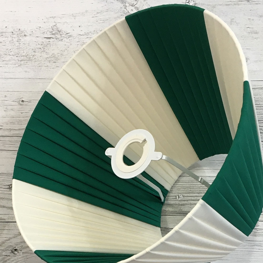 Cream and Green Pleated Lampshade