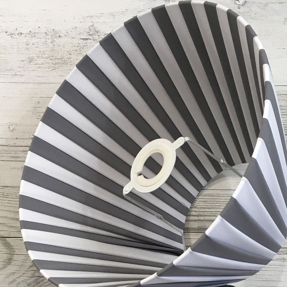 White and Grey Pleated Lampshade