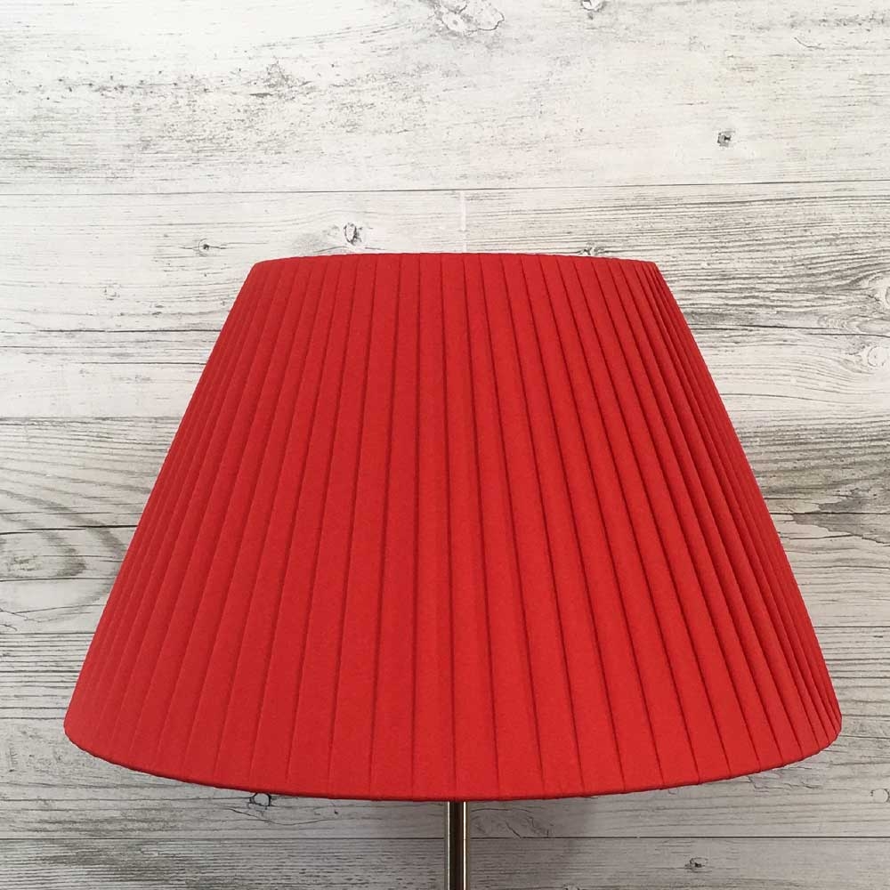 Red Pleated Lampshade
