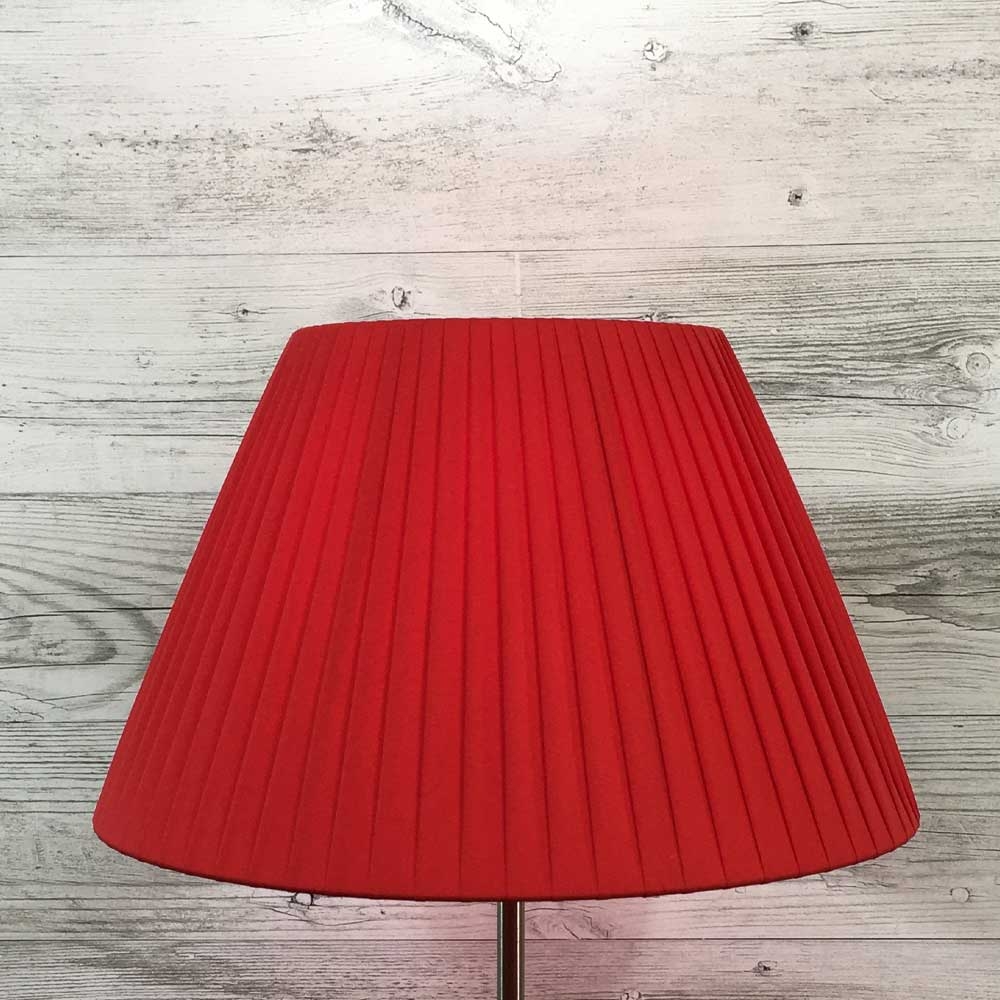 Red Pleated Lampshade